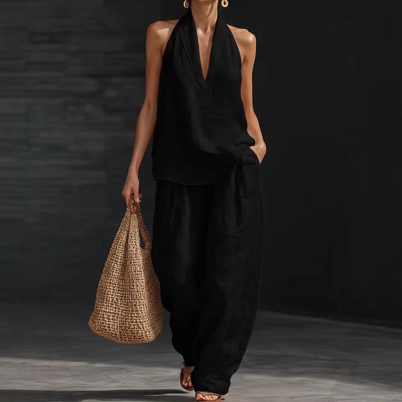 Conjunto de dos piezas efecto lino