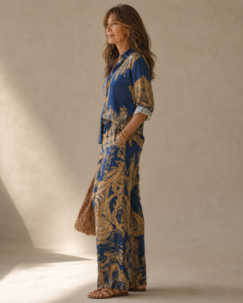 Conjunto barroco azul marino