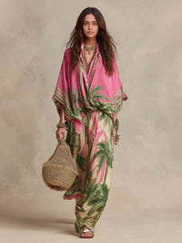 Conjunto kimono en seda y algodón