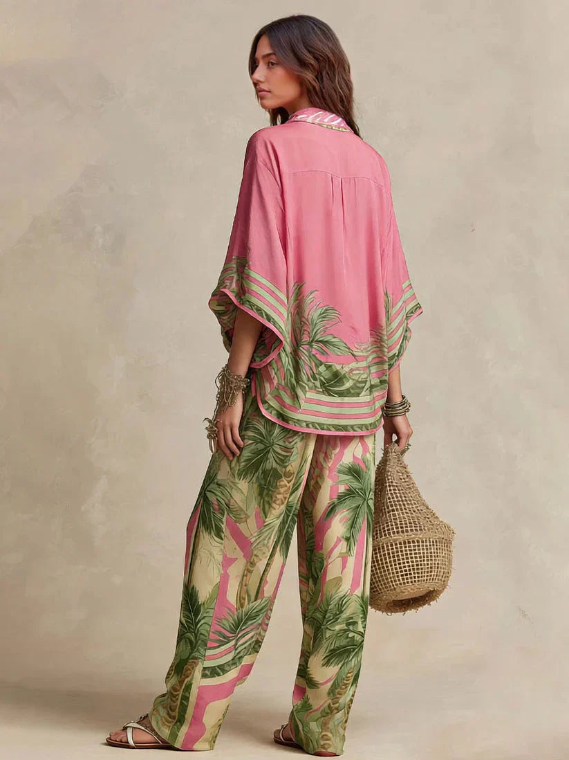 Conjunto kimono en seda y algodón