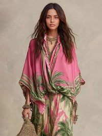 Conjunto kimono en seda y algodón