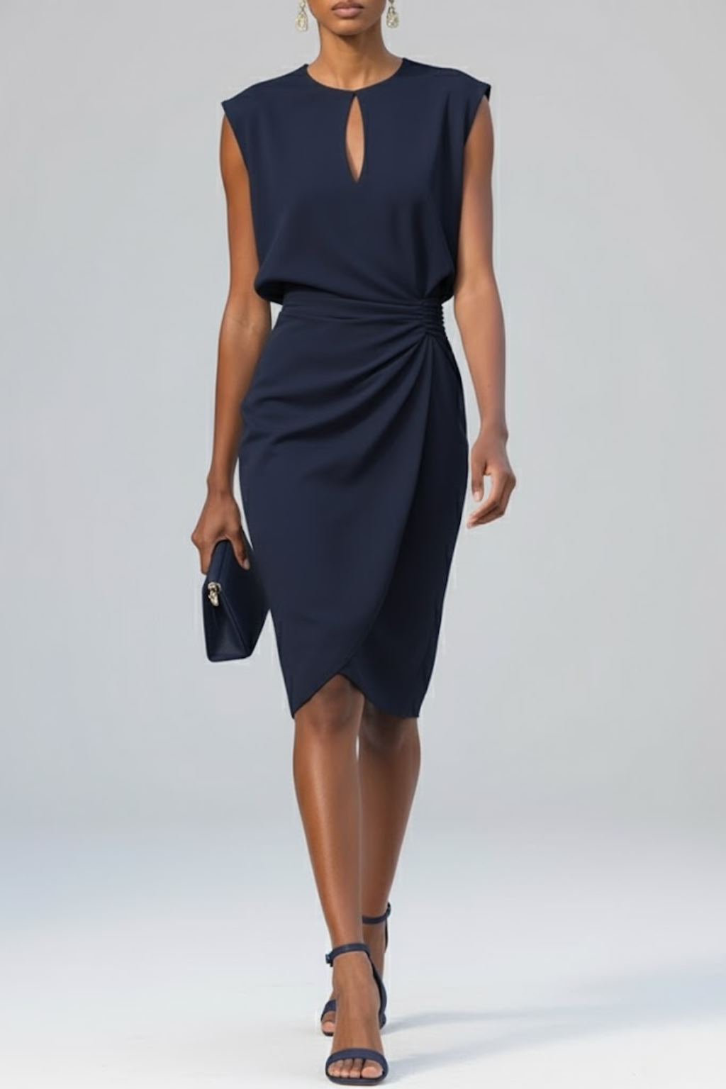 Vestido midi drapeado