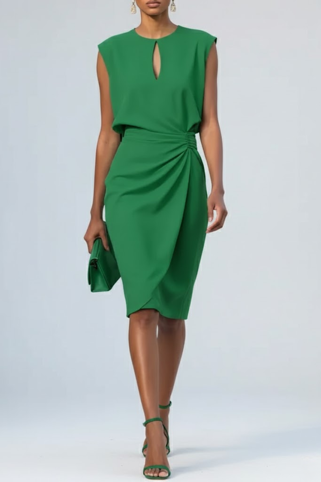 Vestido midi drapeado