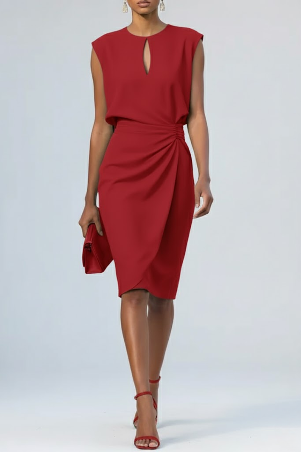 Vestido midi drapeado