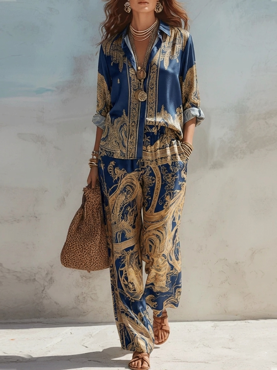 Conjunto barroco azul marino