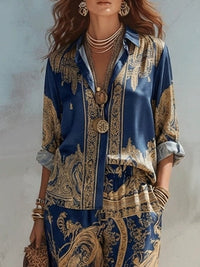 Conjunto barroco azul marino