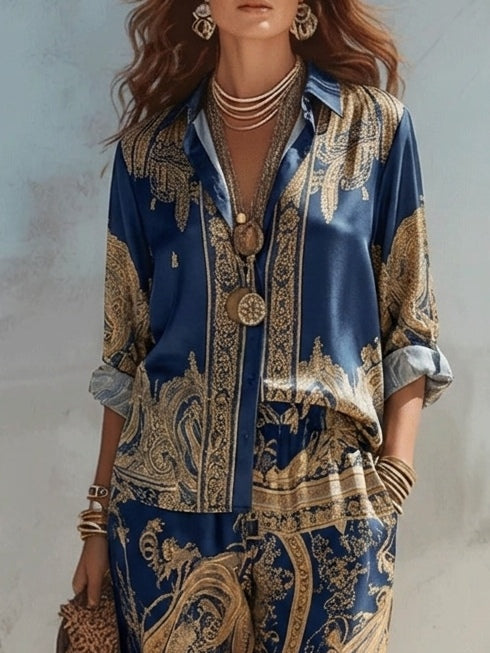 Conjunto barroco azul marino
