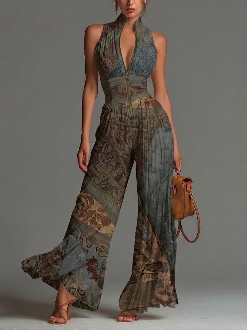 Mono plisado con estampado bohemio