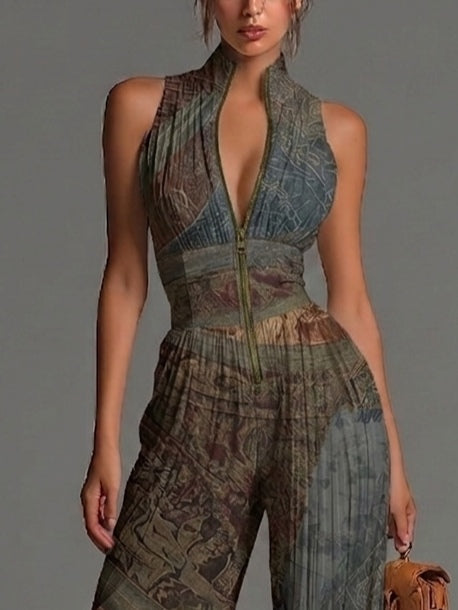 Mono plisado con estampado bohemio