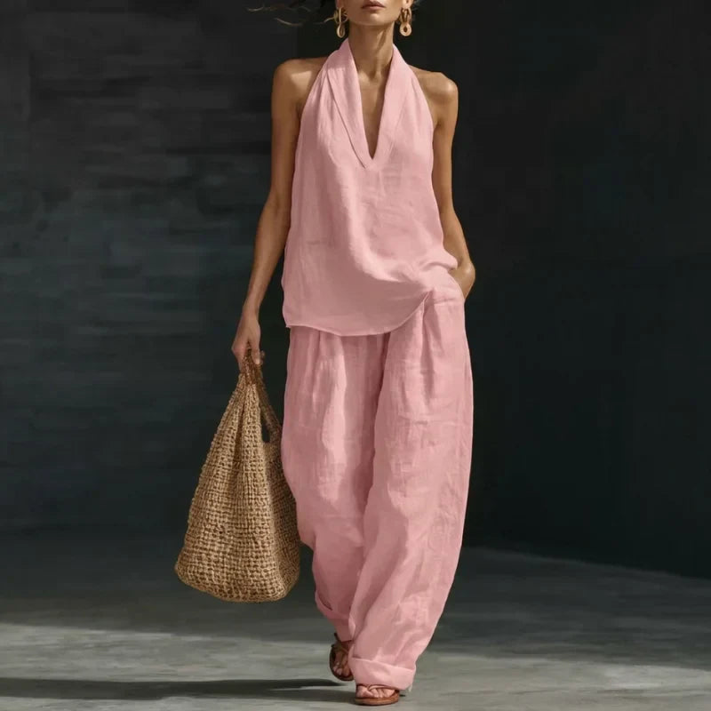 Conjunto de dos piezas efecto lino