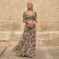 Vestido plisado multicolor