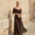 Vestido marrón plisado