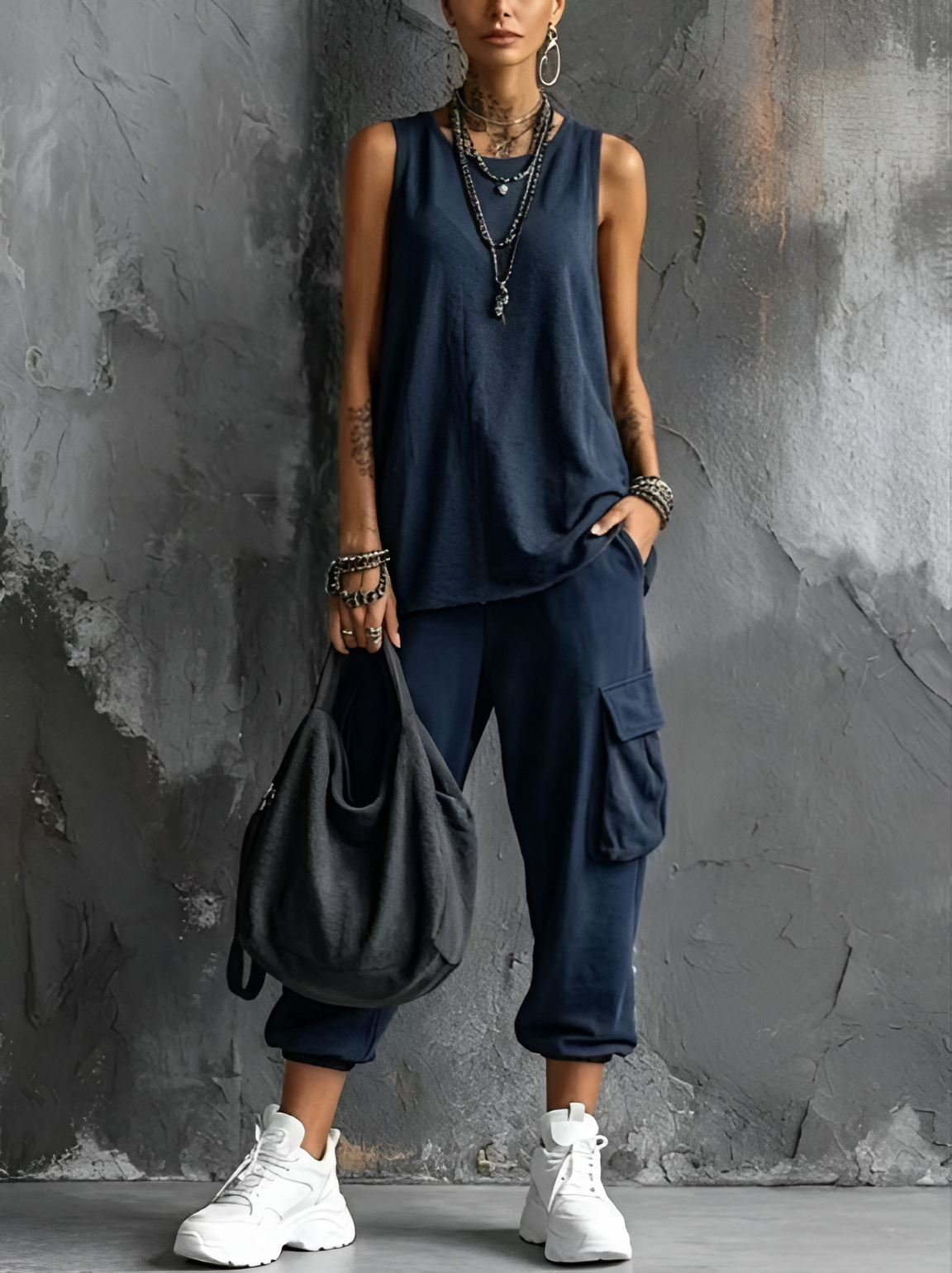 Conjunto casual de confort urbano