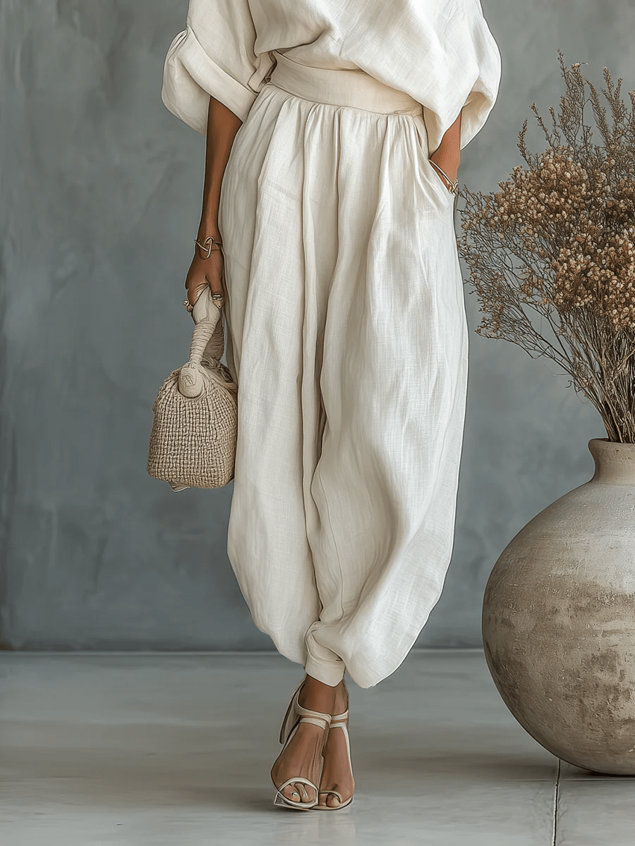 Conjunto de dos piezas con escote bardot