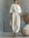 Conjunto de dos piezas con escote bardot