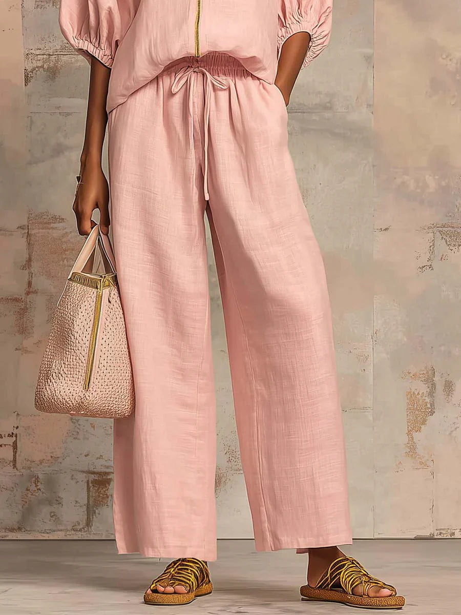Conjunto de dos piezas: camisa y pantalón ancho