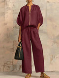 Conjunto de dos piezas: camisa y pantalón ancho