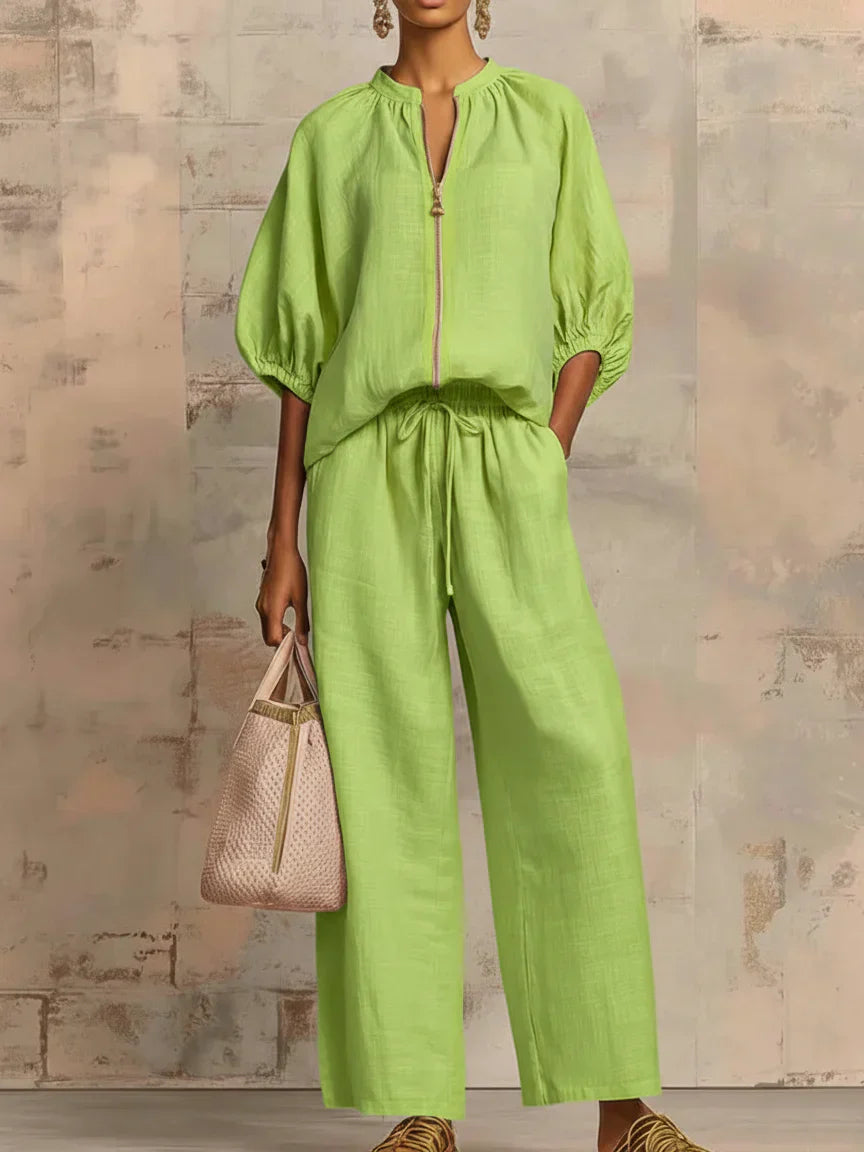 Conjunto de dos piezas: camisa y pantalón ancho